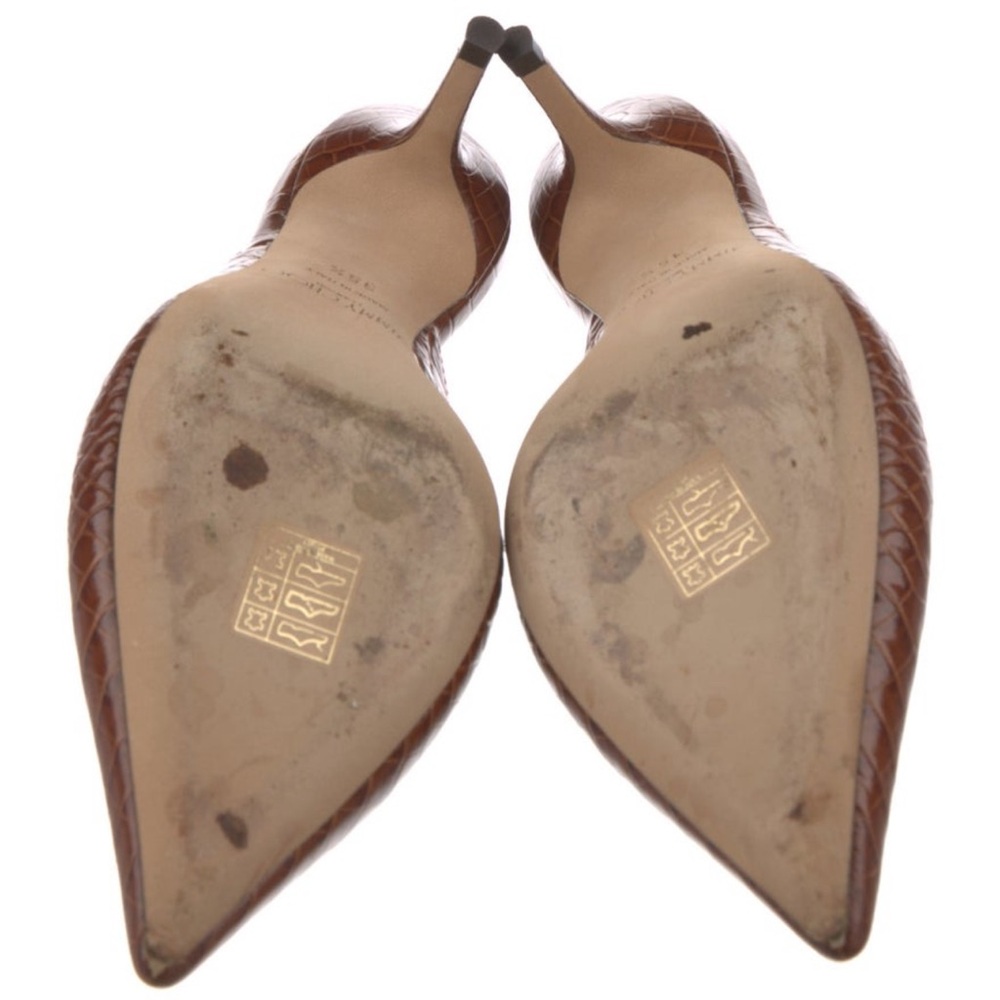 Jimmy Choo Brown Croc-Embossed Mules 35.5 - Picture 4 of 4